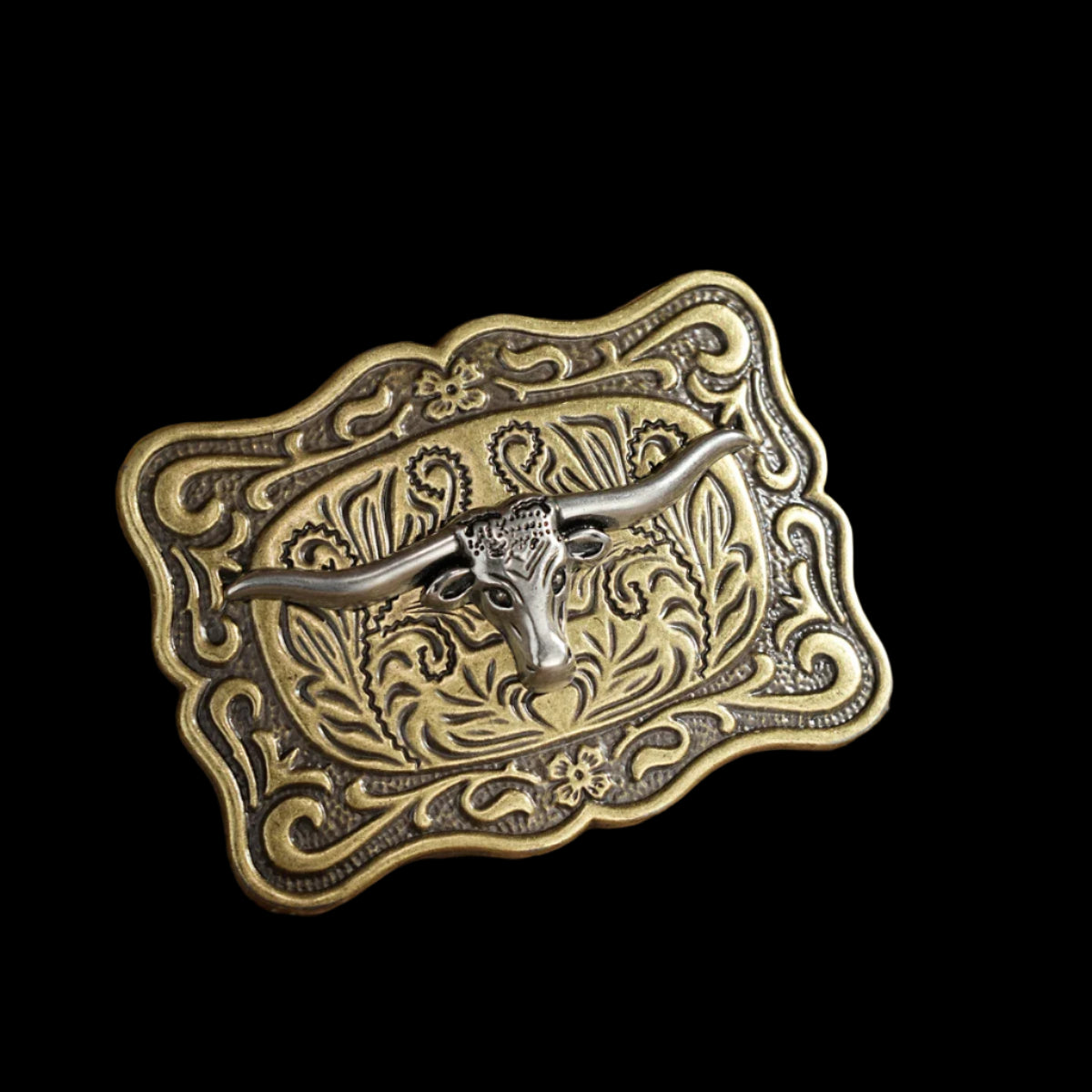 Golden Western Longhorn Buckle