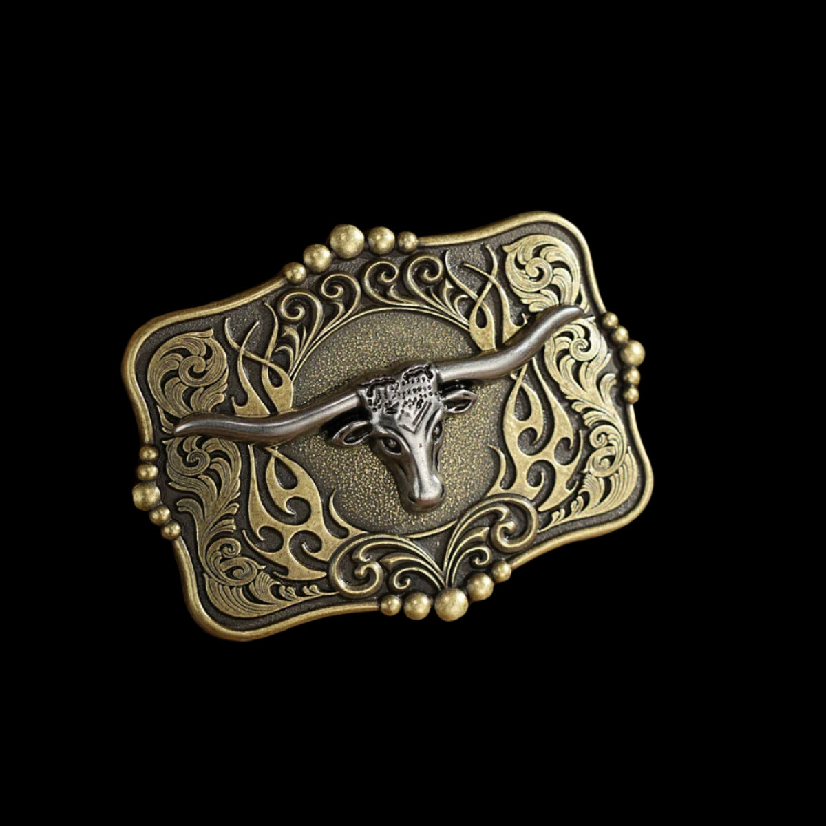 VIntage Square Shaped Longhorn Buckle